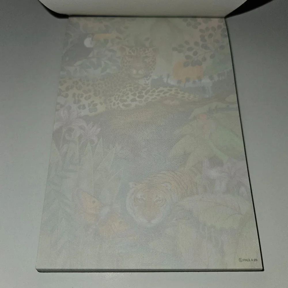 VTG Tiger Leopard Rainforest Notepad Approx 60 Printed Sheets Paula Memo Pad 90s